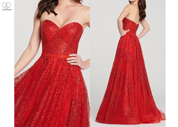 Sweep Train Wedding Bridesmaid Dresses , Sequins Sparkly Maid Of Honor Dress