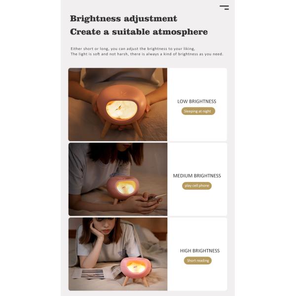 1200mAh Atmosphere Bedroom LED Night Light 145x138x136mm USB Charging