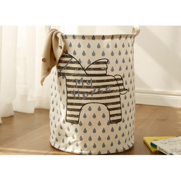 Foldable washing laundry clothes basket toy storage bag large box customized blue wooden horse star