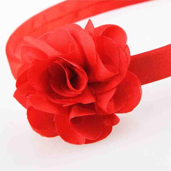 Handmade Red Satin Toddler Girl Hair Accessories Eco - Friendly For Kids Party