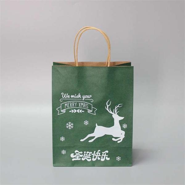New Year Gift Christmas Gift Bags Recycle Kraft CMYK Printed