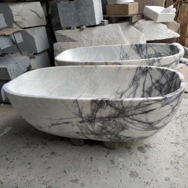 Installation Type Freestanding Modern Design Natural Stone Marble Oval Bathtub 2024