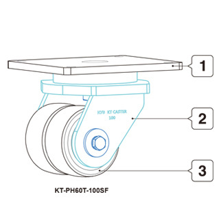 High Tensile Strength 3000kg Heavy Duty Swivel Casters Wheels 150mm