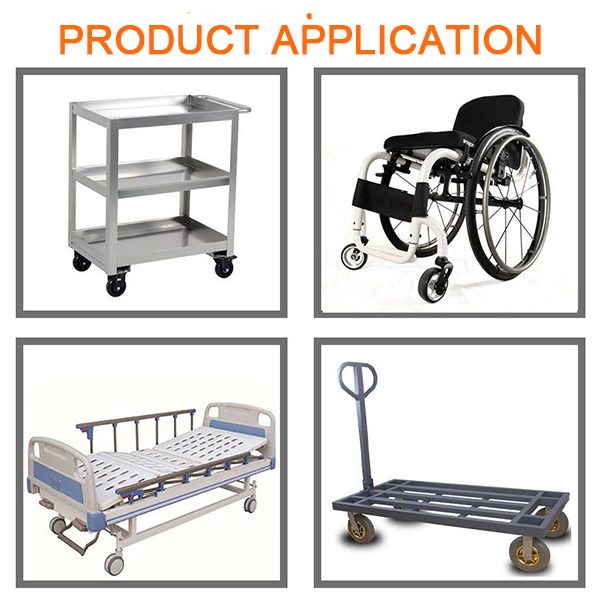 3 Inch Medical Nylon Locking Polyethylene Caster Hospital Stand Caster Wheels