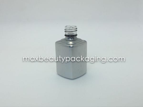 thick and strong powder coating gel polish bottle UV metallic silver color coating gel bottle nail polish packaging