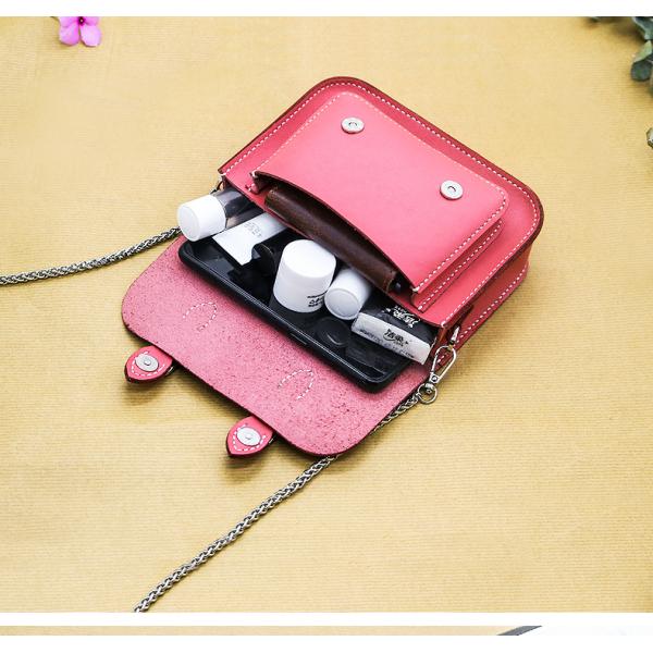 Pink Women PU Leather Belt Buckle Square Shoulder Bag Casual Flap Crossbody