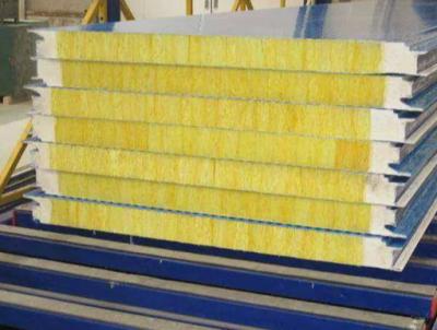 Prefabricated High Quality Color Coated Sandwich Panlegalvanized Steel Glass Wool Panel