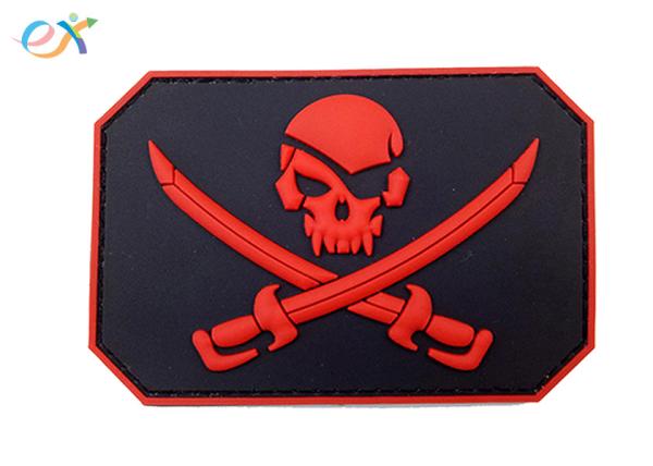 Custom Made 3D Logo Embossing Rubber Morale Patches With Velcro Backing