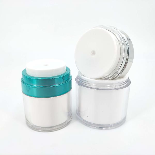 Face Luxury Cosmetic Cream Jar Containers 15g 30g 50g Vacuum Acrylic Double Wall