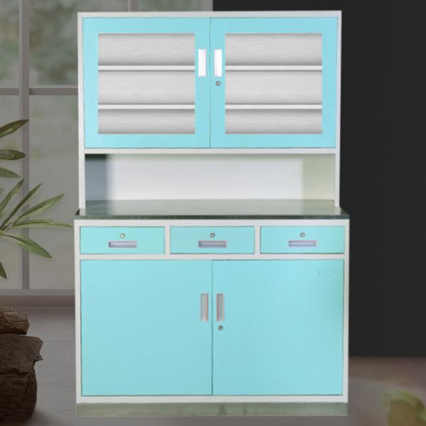 Stainless Steel Medicine Display Cabinet 0.5mm Thickness With Swing Door