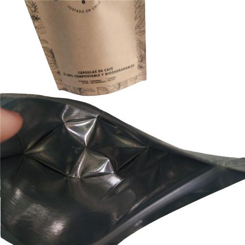 Saco de embalagem de alimentos de fundo plano Filme de impressão em branco simples Top de enchimento com válvula de ar