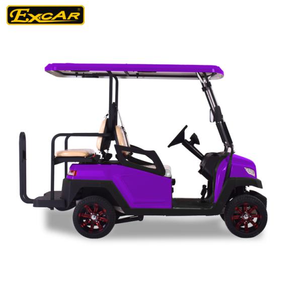 Fuel Type Electric Golf Car 350AH 3.7W Aluminium Electric Hunting Carts Framework Purple