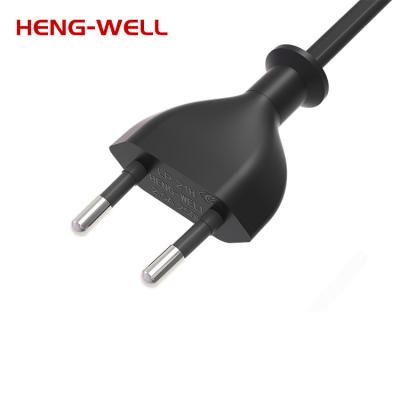 2 Prong EU Power Cord ENEC Electric Plug 2.5A 250V 2 Pin Black White Grey