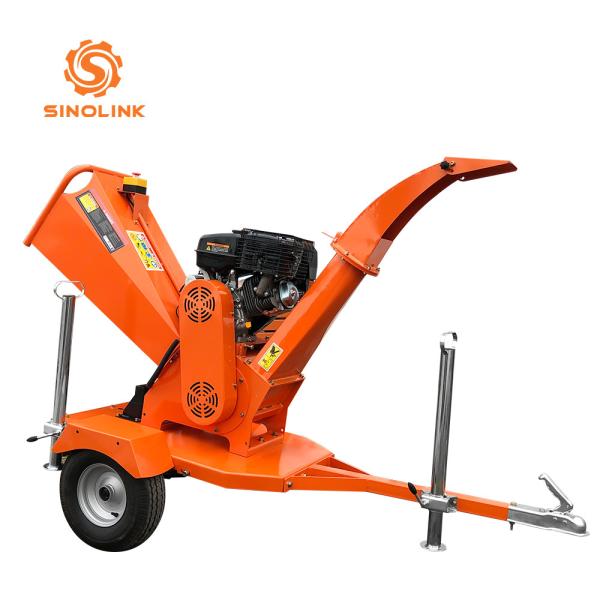 420cc Forest Wood Chipper On Trailer Petrol Engine 15hp 8-9cbm H