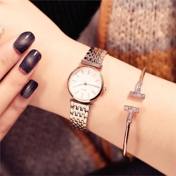 Business Fashion Alloy Lover Wrist Watches Simple Stylish Thin Couple Pair Watch