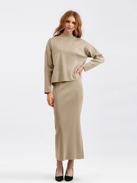 Free Size Ladies Top long sleeve and skirt sweater Knitted Casual Style Perfect for Everyday Wear