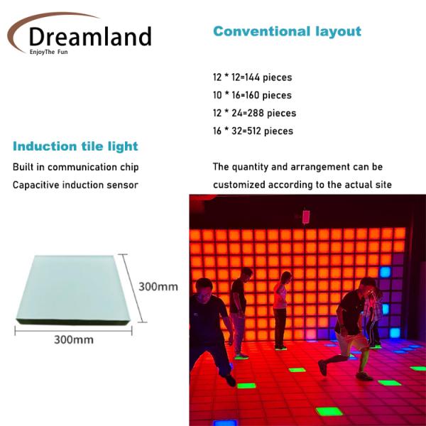 Active Game Led Floor 30x30cm Jump Games Floor Led Activate Game System Room For Gaming Room