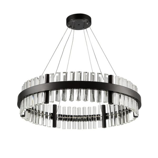 Black Gold Modern Pendant Light  Round Crystal Pendant Light 50 / 60hz