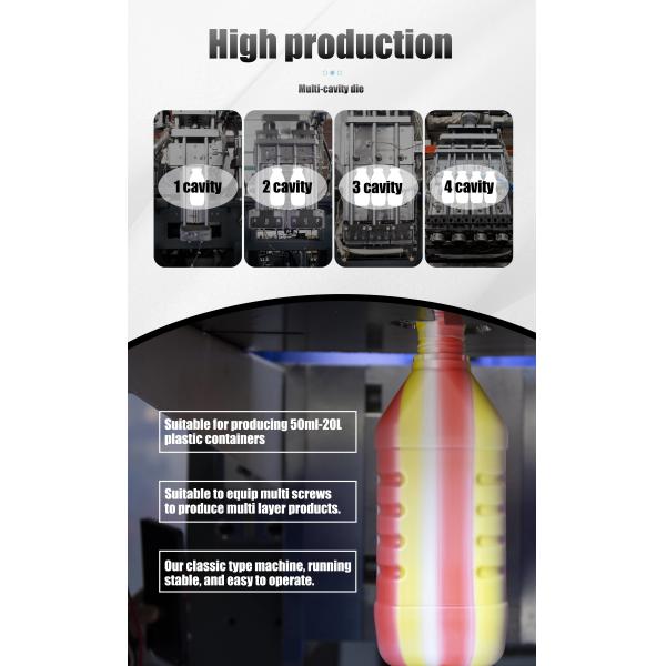 300ml Jelly Making Extrusion Blow Molding Machine Multi Die Heads High Efficiency