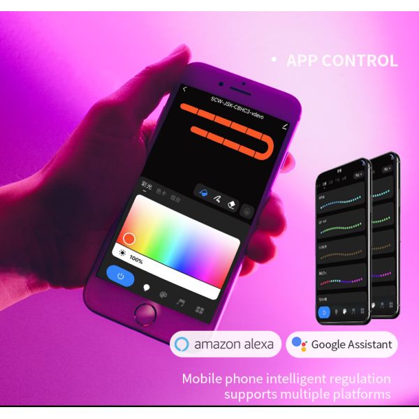 110-240V RGB Smart Splicing Glide Wall Lighting Music Sync Bar LED Light 9 Segment for Gaming Streaming Smart Home Decor