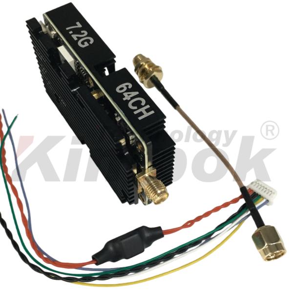 Kimpok Ultra Long Range 7.2G 10W VTX Drone Accessory Video Transmitter Switchable Power UAV VTX 64CH Image Transmission Shenzhen Made