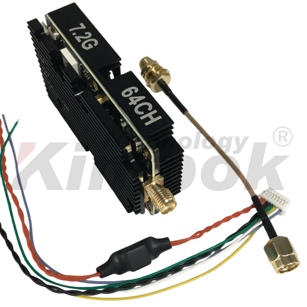 Kimpok Ultra Long Range 7.2G 10W VTX Drone Accessory Video Transmitter Switchable Power UAV VTX 64CH Image Transmission Shenzhen Made
