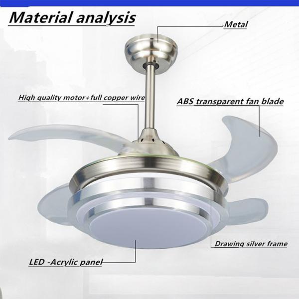 6000k 4000lm Crystal Flush Mount Ceiling Fan Neutral White