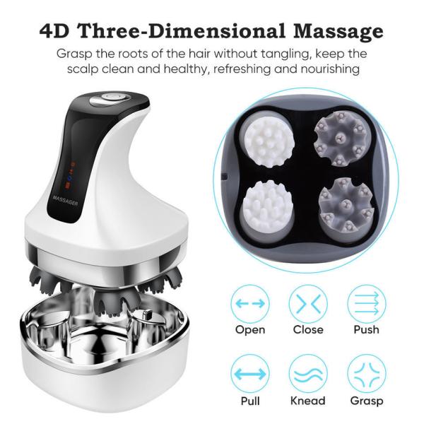 Electric Cordless Hair Scalp Massager With Red Light Therapy Massage Migraine Relief