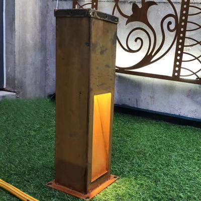 Garden Lights FeCSi Corten Steel Bollard Lights 0.12m Rectangular Outdoor Lights