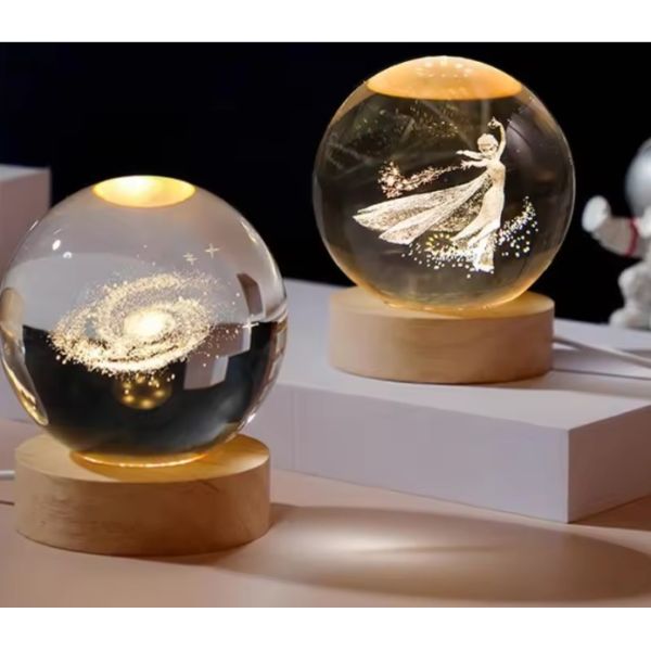 Honor Of Crystal Solar System Galaxy Ball 3d Laser Transparent Crystal Ball With Led Light
