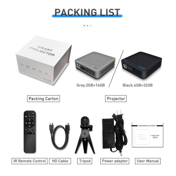 300 андроид 9,0 фокуса BT 4,2 репроектора DLP входного сигнала люменов HDMI умных электрический