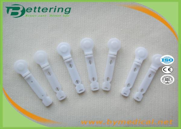 28/30G Medical Disposable Sterile White Flat Plastic Twist Top Blood Lancet Blood Sample Needle Asepsis Blood Collector