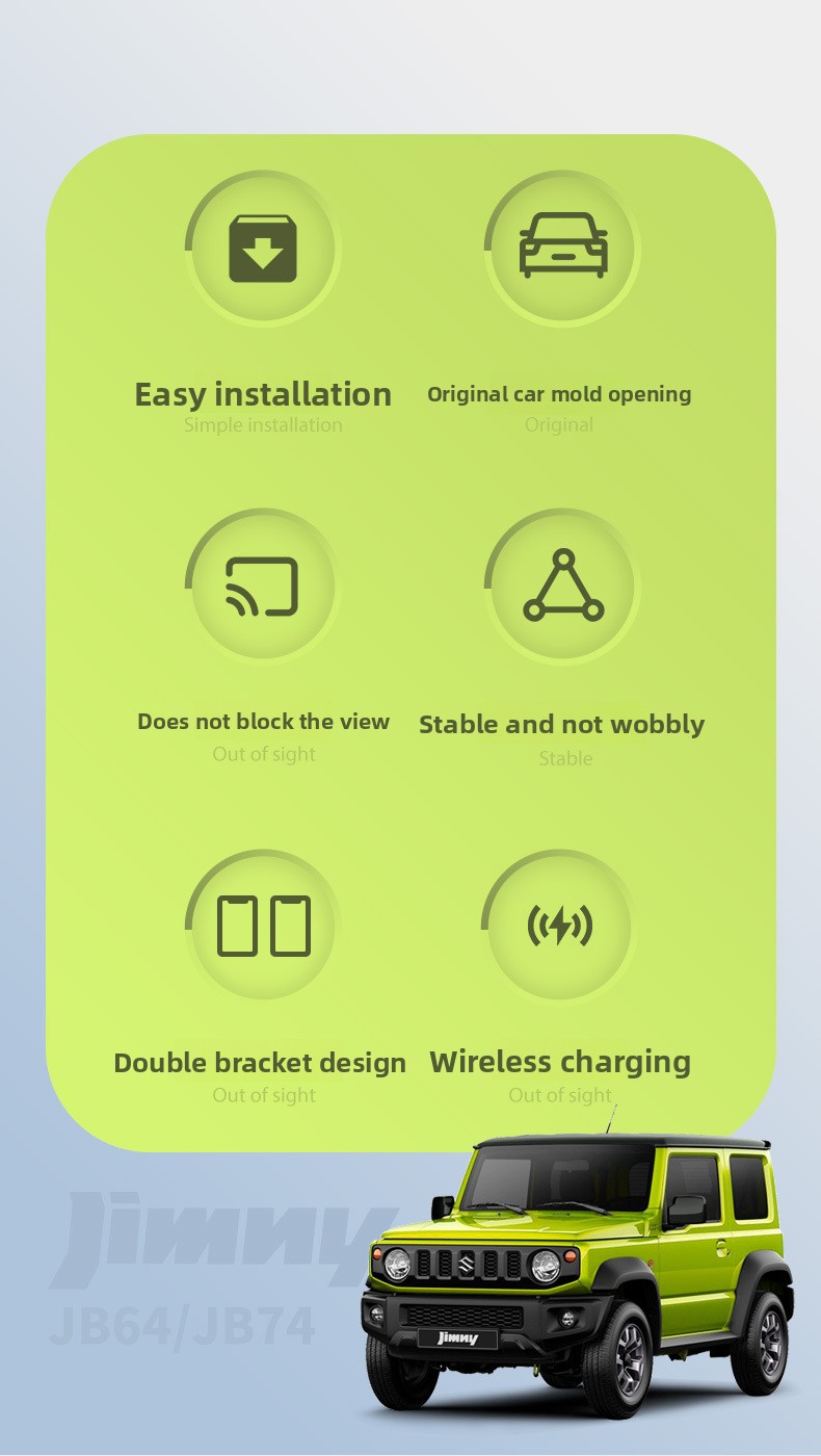 For Suzuki Jimny Multi-Function Wireless Charging Storage Box Two-In-One Central Control Screen Mobile Phone Interior Accessory