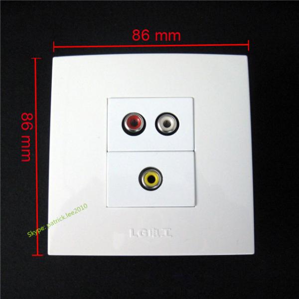 Professional Wall Socket RCA Audio Video Panel ABS Material White Color For Plugs