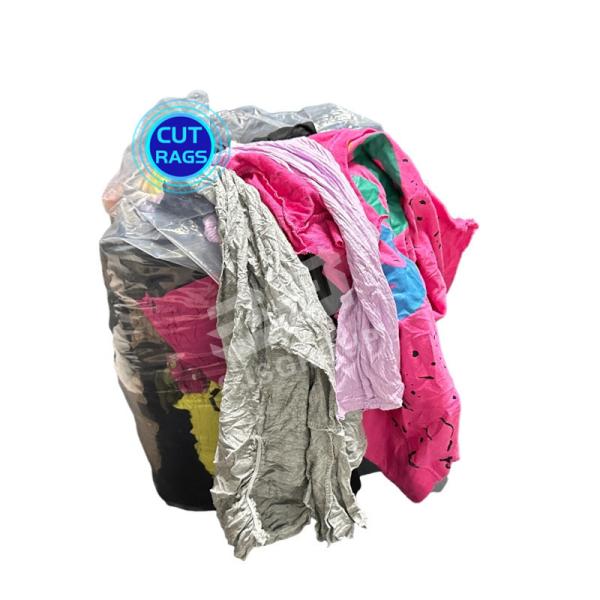 Grade A 30-60cm 100 Cotton Industrial cleaning cut cotton tshirts rags colour tshirt wipers