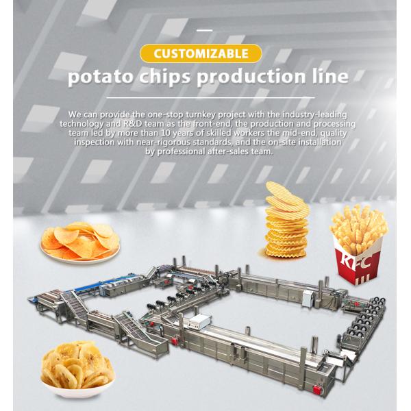 1kg Potato Chips Making Machine Potato Chipper Machine 4000 X1100 X 2200mm