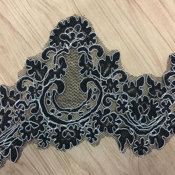 Jacquard Cord Eyelash  Lace Border  for Wedding Bridal Dress