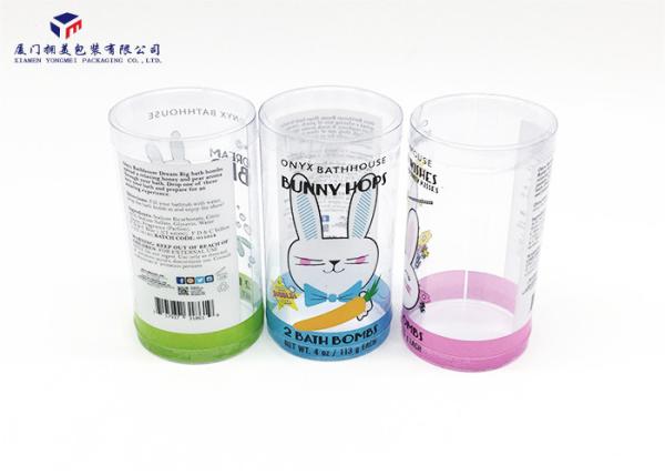 Eassily Assembled Cylinder Tube Clear Plastic Gift Boxes Offset Printing Dia 64mm