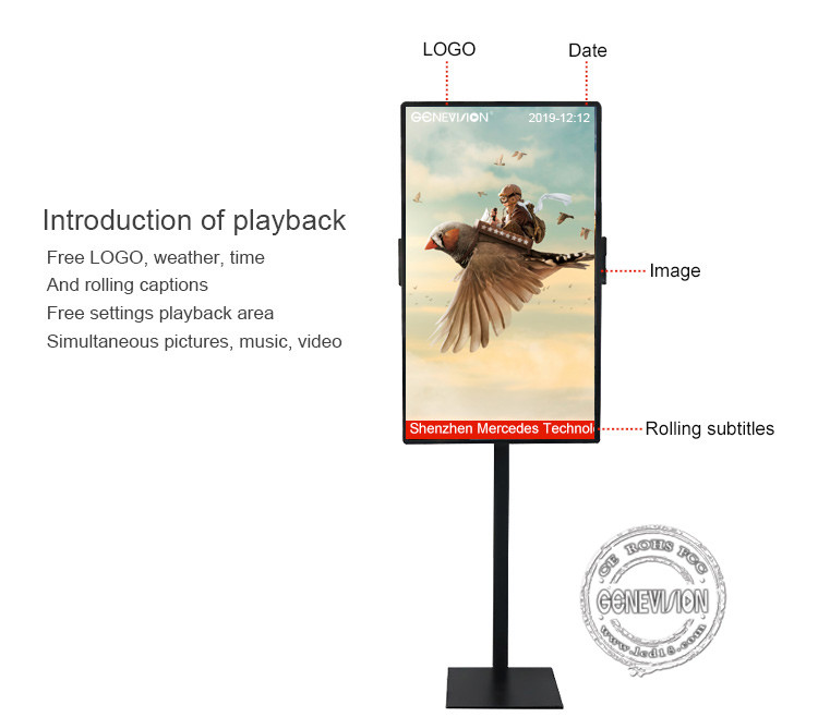 500nits» дисплей Signage Wifi портативный цифров андроида 7,1