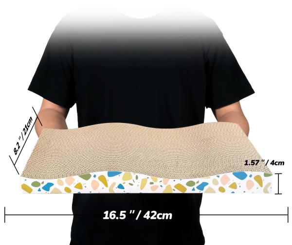 Durable Corrugated Cardboard Scratching Board for Indoor Cats, Heavy Duty, Double-Sided Usability, Recyclable with Catnip