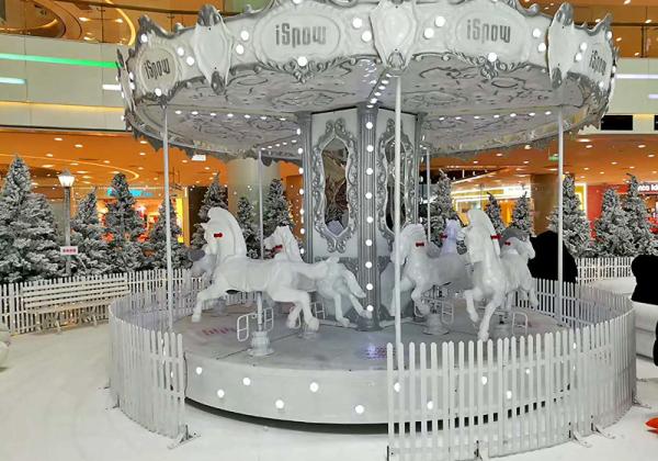 White House Theme Park Carousel 6 Seats Kids Carousel Ride Luxury Design