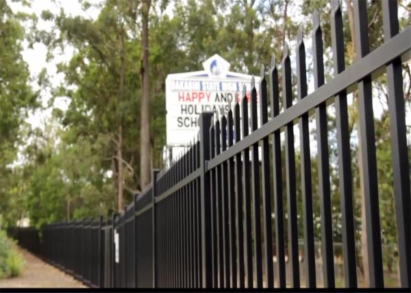 Security Fence, Tubular Fencing, Crimp-Top steel Black Fence Panels