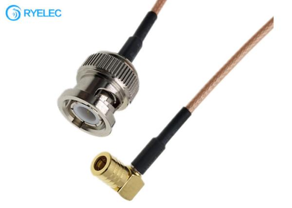 BNC Male To SMB Right Angle Female Micro Coaxial Rf Cable Rg316 For Antenna