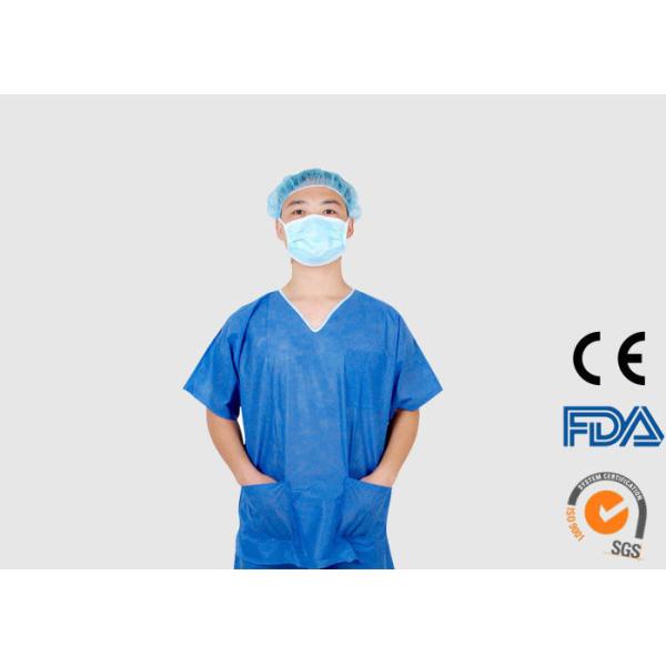 PP Plastic Material Disposable Medical Scrubs With Short Sleeves