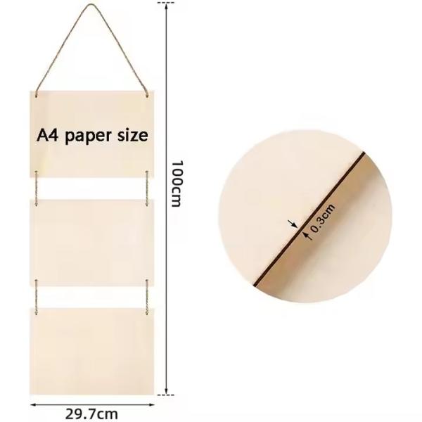 Vente à chaud Tableau suspendu en bois en bricolage pour enfants Peinture et coloration à la main Création de décor de jardin d'enfants