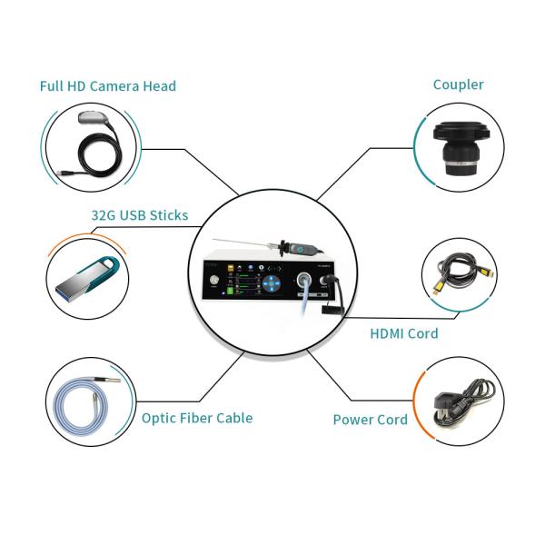 Hot Selling of FHD Touch Screen 3 In 1 Endoscope Camera System with 80Watts Light Source for Cystoscop Surgery