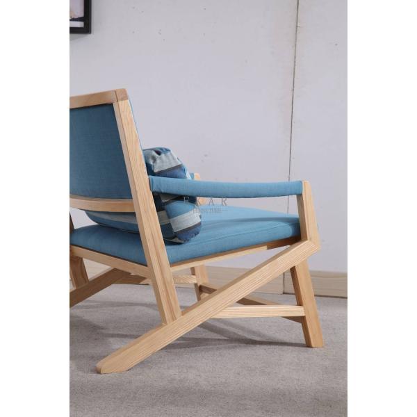 Ash Solid Wood Fabric Leisure Chair Living Room