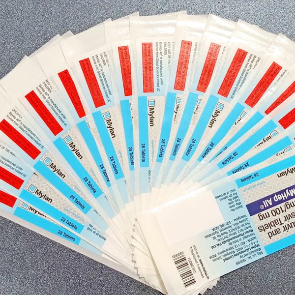 Waterproof Synthetic Paper Pharmaceutical Pill Bottle Label Sticker Custom Printed