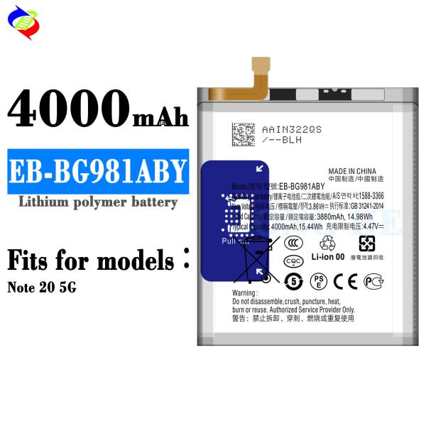 High Capacity 4000 mAh EB-BG981ABY Battery for Samsung Galaxy Note 20 5G Mobile Phone
