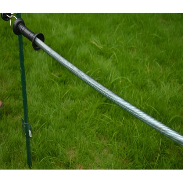 HDL013B 145g Plastic Galvanized Steel Electric Fence Gate Handle Safety Flanges 7T Hook Black Yellow